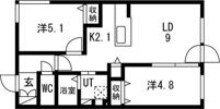 J-ecoa美園Aの間取り画像