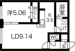T琴似神社前の間取り画像