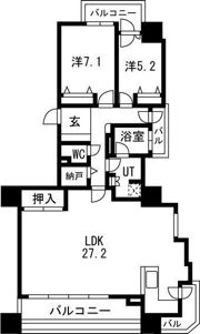 アルス中島公園ビュースクエアの間取り画像