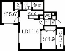 ブランシャールEK琴似の間取り画像