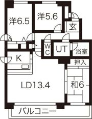 MANSION KURODA山鼻19条の間取り画像