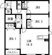 サニー山鼻の間取り画像