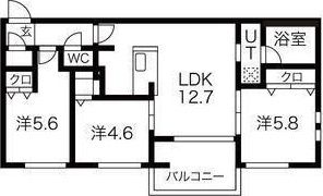 コローレN32ウエストの間取り画像