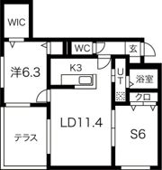 リバーサイド札幌西の間取り画像