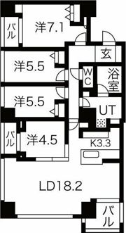 ラジェストタワー琴似の間取り画像