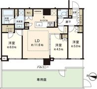【分譲賃貸】パークホームズ宮ヶ丘の間取り画像