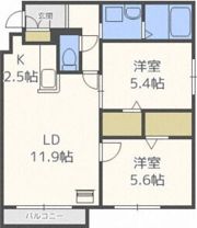 ル・ココティエ南13条の間取り画像