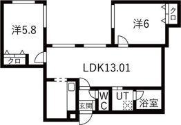 メニーズコート山鼻の間取り画像