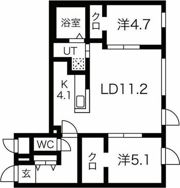 Livease Hiragishi （リヴィースヒラギシ）の間取り画像