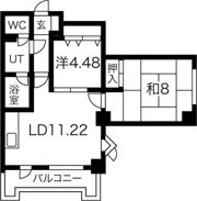 ドミ22山鼻の間取り画像