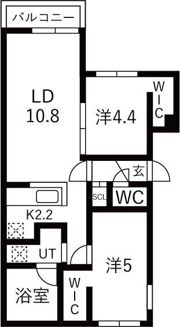 Flap福住（フラップ） 仮）月寒東1-11MS A棟の間取り画像