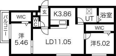 ルチェルナ中の島の間取り画像