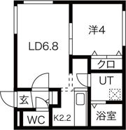 Blossom学園前（ブロッサム）の間取り画像