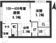グランメール北24条駅前の間取り画像