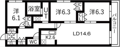 Contrail月寒の間取り画像