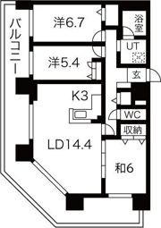 南円山シャトー桂和の間取り画像