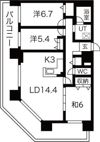 南円山シャトー桂和の間取り画像