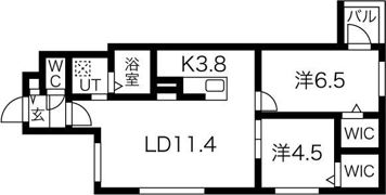 ブランシャール発寒3・3の間取り画像