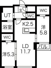 レジデンスパーク札幌北の間取り画像