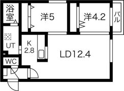 ハルトラーテ山鼻IIの間取り画像