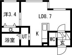 ライトベルー南9条ーの間取り画像