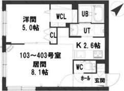 グランメール本郷通7Bの間取り画像