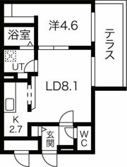 CLASSE月寒WEST（クラズ月寒ウエスト）の間取り画像