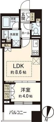 【分譲賃貸】パークリュクス札幌大通公園の間取り画像