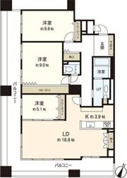 【分譲賃貸】リビオ大通の間取り画像