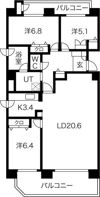 ネオシティ愛東札幌館の間取り画像