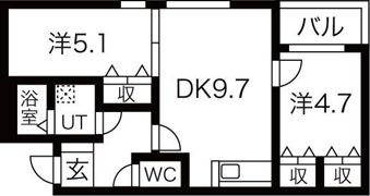 Treventi美術館西の間取り画像