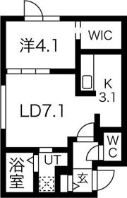 Porte-bonheur nishisen6jo（ポルトボの間取り画像