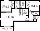 エルミタージュ発寒の間取り画像