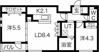 ル・ヌアージュ山鼻南の間取り画像
