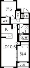 URBAN FLATS 北24条の間取り画像