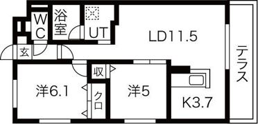 ブランシャールALAIN北24条の間取り画像