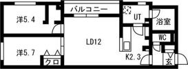 luce solare発寒（ルチェ・ソラーレハッサム）の間取り画像