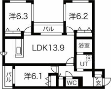 BRAMA南11条の間取り画像