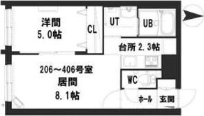 グランメール南8WESTの間取り画像