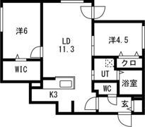 ラグランジュ東札幌の間取り画像