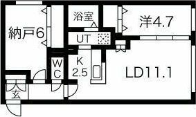 アルファスクエア琴似1条の間取り画像
