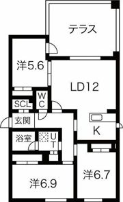 RESIDENCE SHINMEI MIYANOMORIの間取り画像