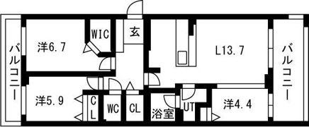 グランファーレ月寒中央ロワイヤルの間取り画像