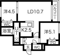RESIDENCE SHINMEI 新道東の間取り画像