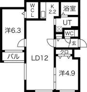 ブランシャール新琴似の間取り画像