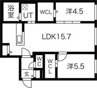 ALPHA南8条の間取り画像