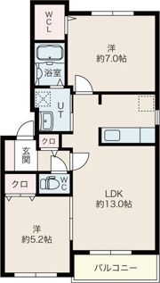 プラムハイツ中の島の間取り画像