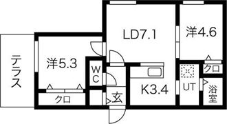 リベルテ菊水の間取り画像
