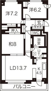 山鼻パークハウスの間取り画像