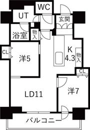 ザ・タワーズフロンティア札幌の間取り画像